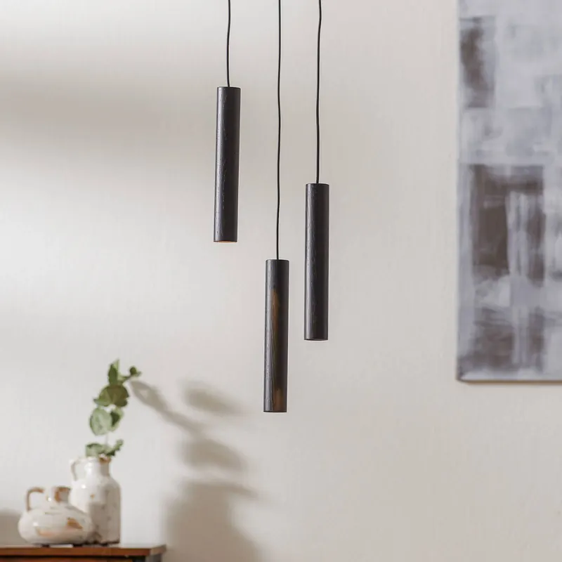 UMAGE Chimes Cluster 3 lampa wisząca dąb czarna
