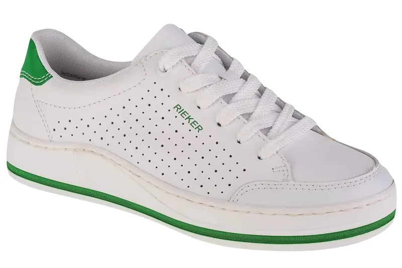Rieker Sneakers M5907-80, Damskie, Białe, buty sneakers, skóra licowa, rozmiar: 38