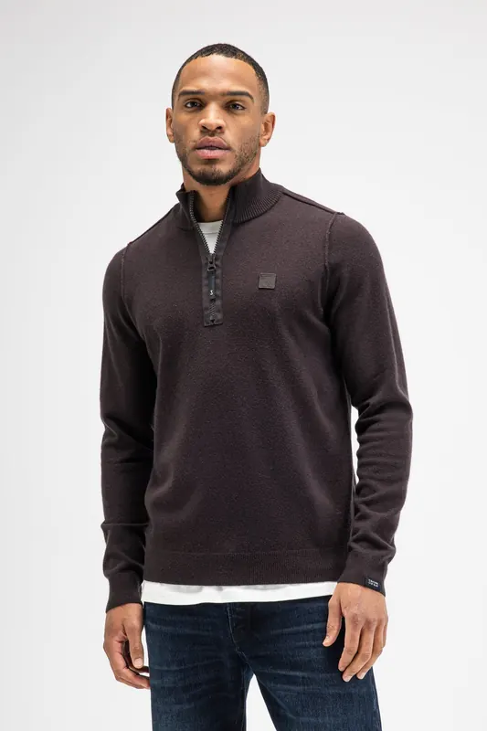 Butcher of Blue Clifton Halfzip Topaz Brown Maat: XL | Sweaters Outlet | Heren | Bruin