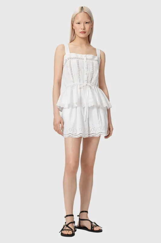 AllSaints Gwen Top White Maat: 42 | Blouses Outlet | Dames | Wit