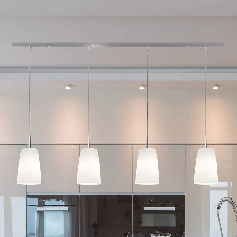 Żyrandol Casablanca Mesa, biały, szklany, 4-punktowy, 120 cm, E27