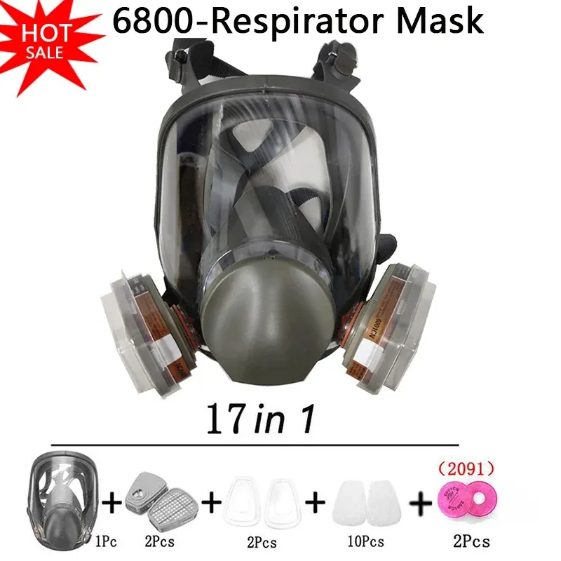 Odporna na mgłę 6800 maska przeciwgazowa pełnotwarzowa zestawy respiratów malowanie przemysłowe natryskiwanie oddech bezpieczeństwo pracy Respirator ochronny
