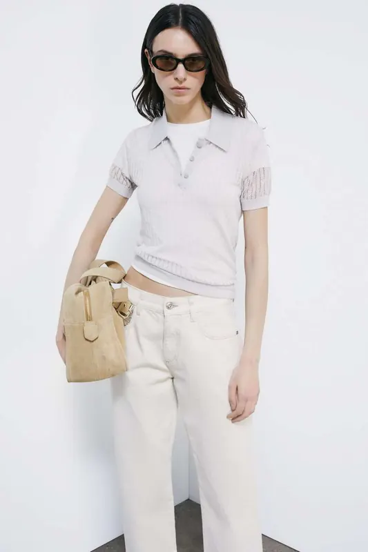 Polo z dzianiny jacquard