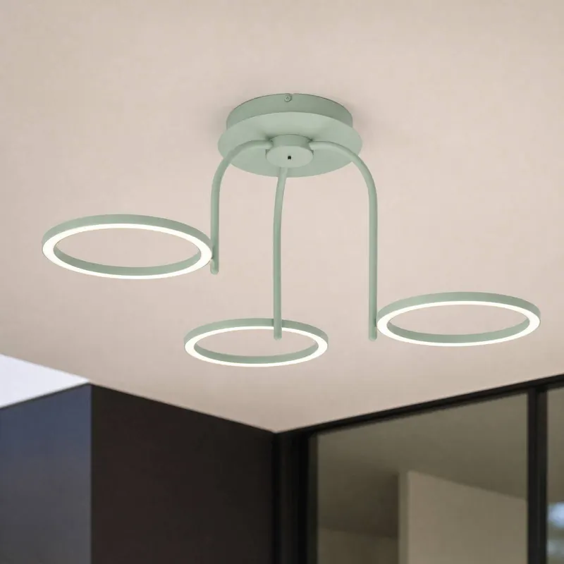 Zewnętrzna lampa sufitowa zewnętrzna LED Lucande Sylvara, zielona, CCT,