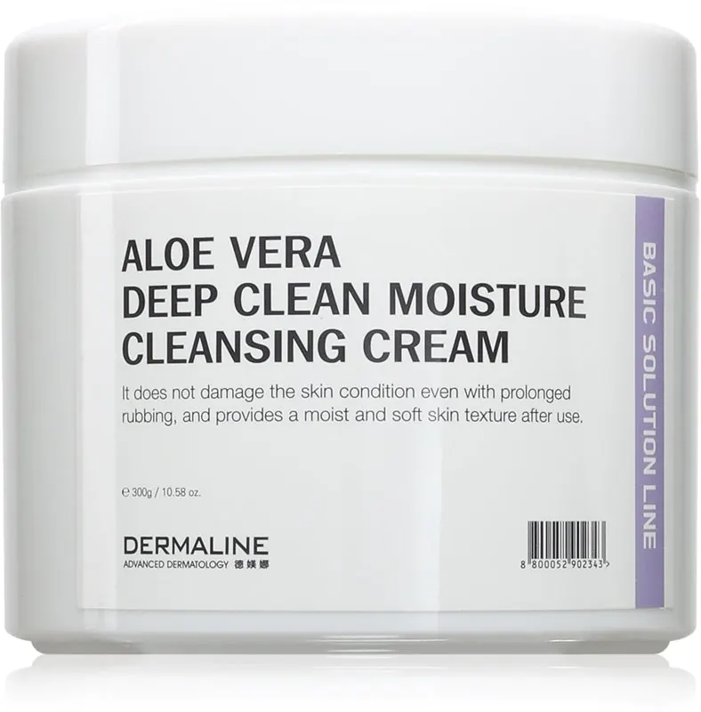 Dermaline Basic Solution Line Aloe Vera Deep Clean Moisture Cleansing Cream krem głęboko oczyszczający z aloesem do skóry wrażliwej 300 ml