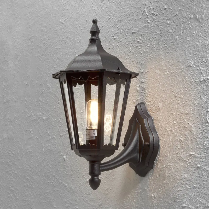 Kinkiet zewnętrzny Firenze, czarny, oprawa górna, 48 cm