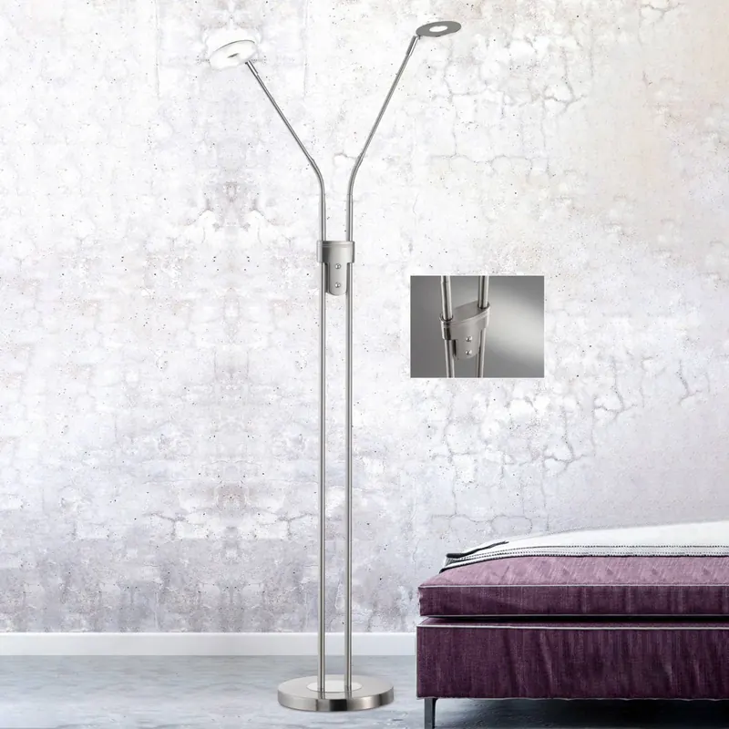 Lampa stojąca LED Dent, CCT, 2-punktowa, nikiel
