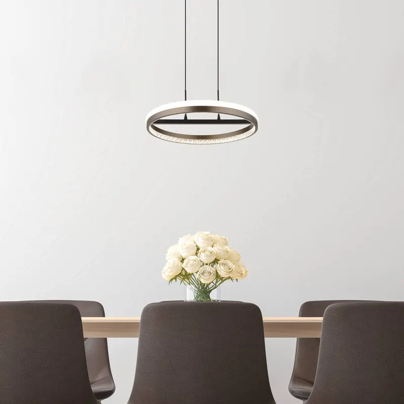 Lampa wisząca Della LED, Ø 40 cm, ciemnoszary, metal