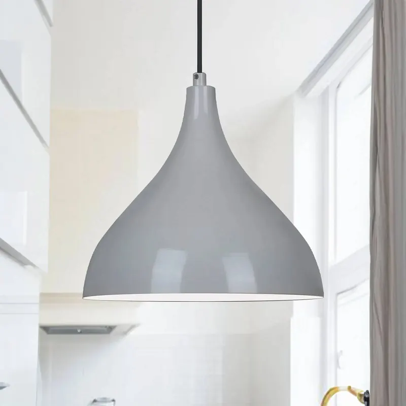 Lampa wisząca Adash, szary, metal, Ø 26 cm, E27