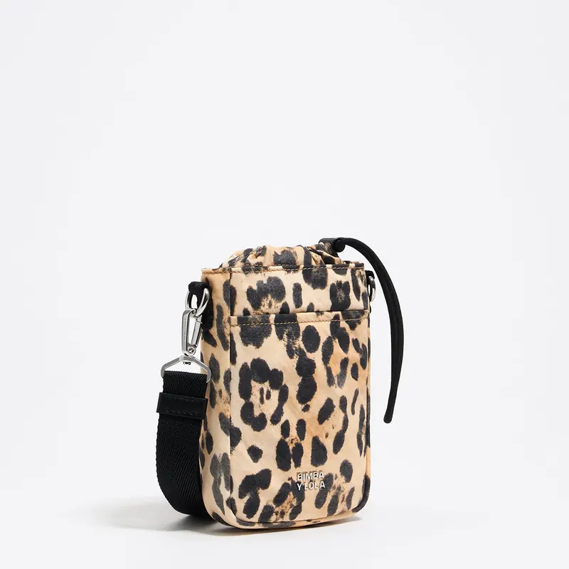 Etui na telefon nylon print Leopard naturalne