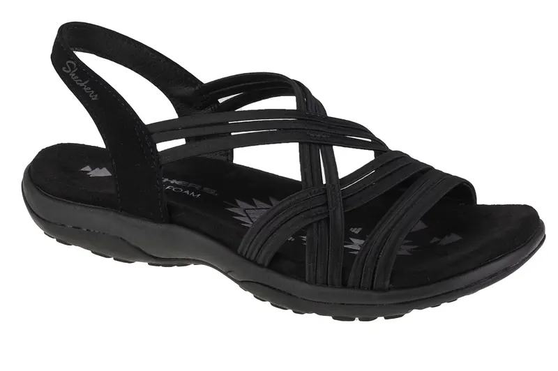 Skechers Reggae Slim Simply Stretch Sandals 163023-BLK, Damskie, Czarne, sandały, syntetyk, rozmiar: 39