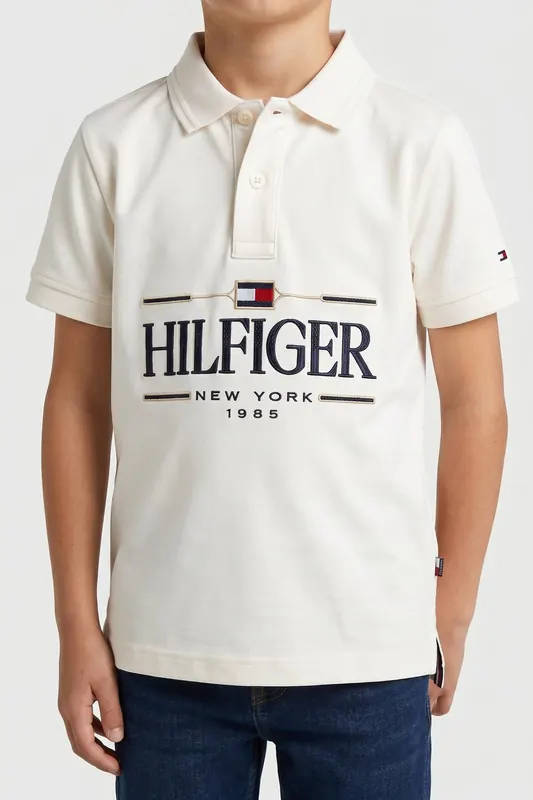 Tommy Hilfiger Boys Tommy Icons Polo Ancient White Maat: 7 | Overhemden Outlet | kids | Wit