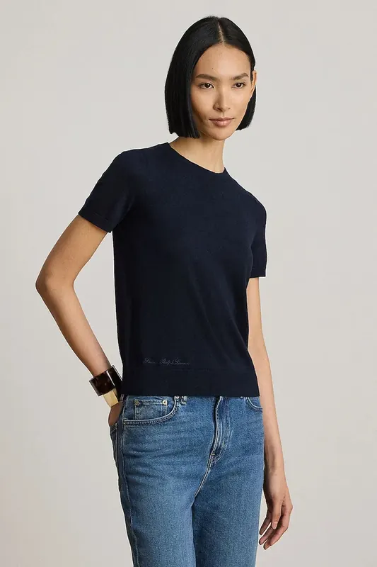 Lauren Ralph Lauren sweter z krótkim rękawem damski z modalem