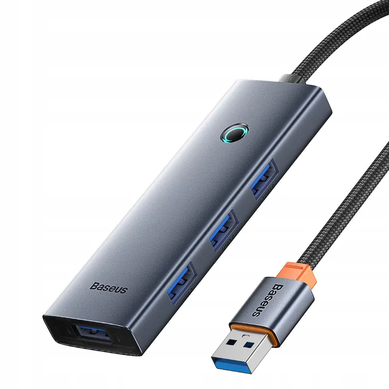 Hub rozdzielacz Usb-a Usb-c 5V 50cm szary