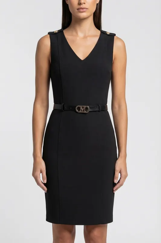 GUESS Marciano By  Masha Belted Dress Jet Black Maat: 44 | Midi Jurken Outlet | Dames | Zwart