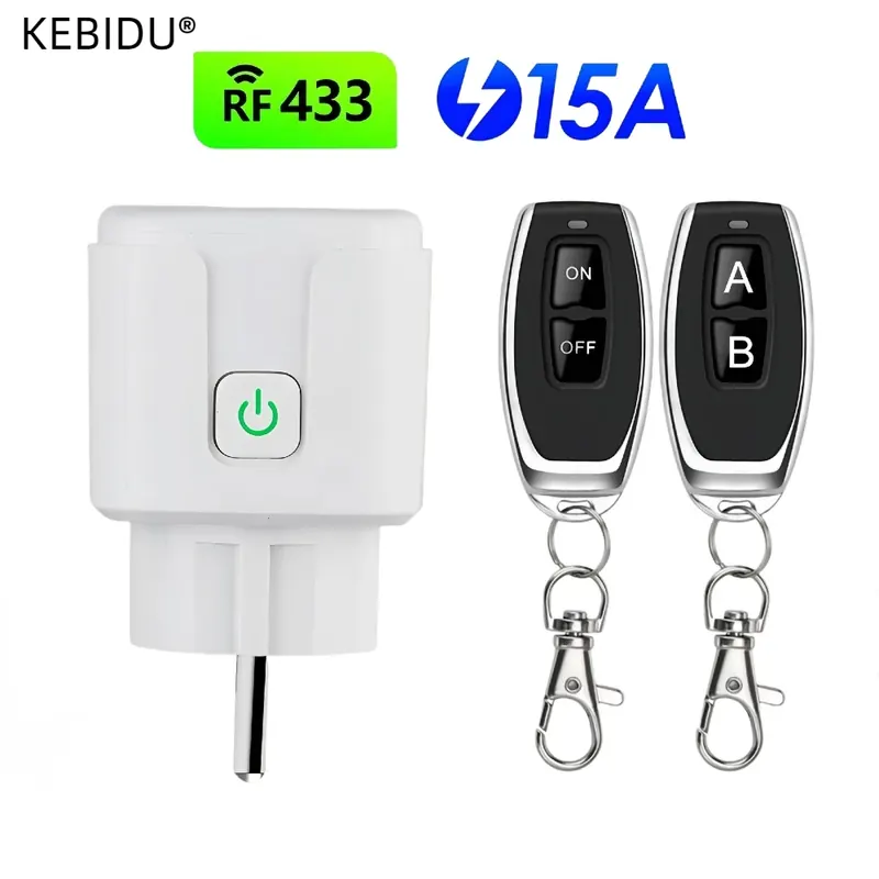 Bezprzewodowy inteligentny przełącznik gniazda zdalnego sterowania 220V 4000W 15A EU FR uniwersalna wtyczka zdalne włączanie i wyłączanie gniazd elektrycznych do oświetlenia