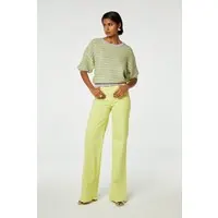Fabienne Chapot Thea Wide Lime Light Maat: W29L32 | Flared Jeans Outlet | Dames | Groen