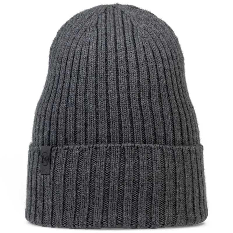 Buff Knitted Norval Hat Beanie 12424293010, Damskie, Szare, czapki, Merino, rozmiar: One size