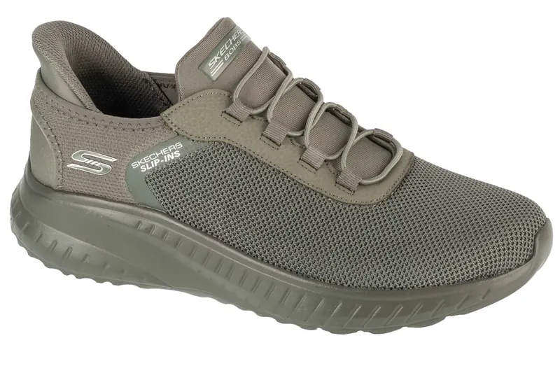 Skechers Slip-Ins: Bobs Squad Chaos - Tough Walk 118303-OLV, Męskie, Zielone, buty sneakers, tkanina, rozmiar: 44