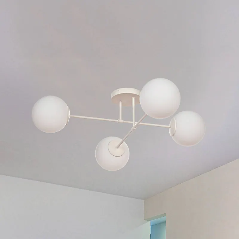 Lampa sufitowa Moon, 80 cm, 4-punktowa, kolor piaskowy, szkło, E27