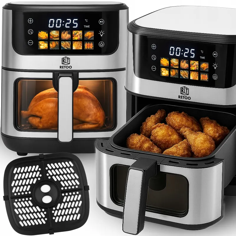 Teplovzdušná Fritéza Veľká 6,5L Rúra 1800 W Air Fryer 10 Programov