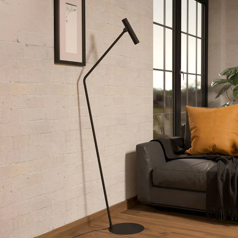 Lampa stojąca LED Almudaina, czarna, wysokość 157 cm, stal