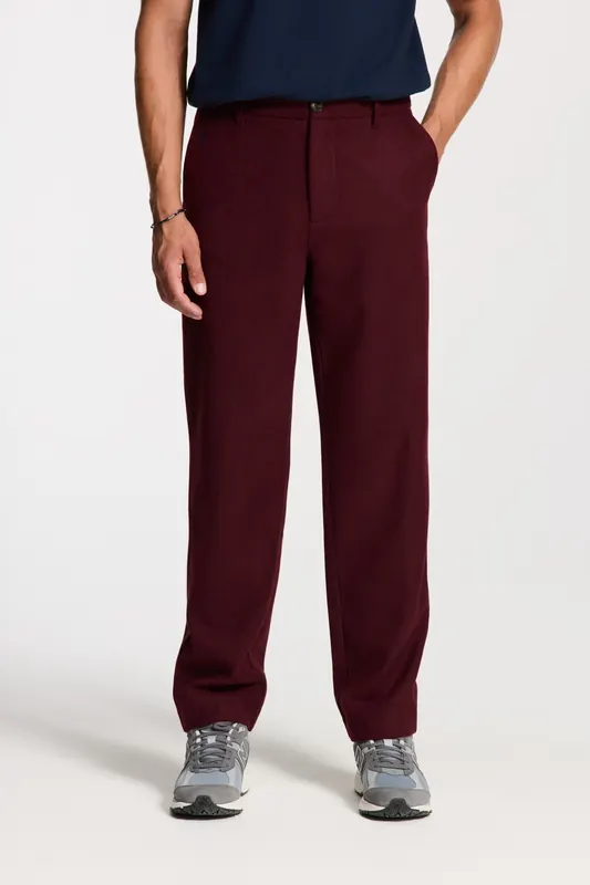 Shiwi Ford Wool Blend Straight Fit Trousers Red Earth Maat: XXL | Tailored Broeken Outlet | Heren | Rood