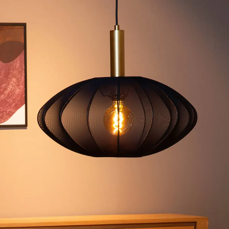 Lampa wisząca Corina, czarna, Ø 50 cm, E27