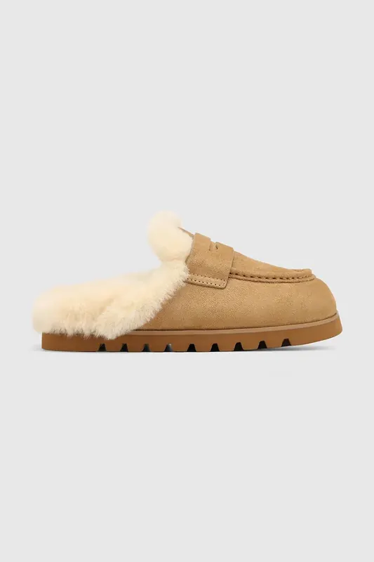 Naked Wolfe  Corded klapki mules damskie zamszowe