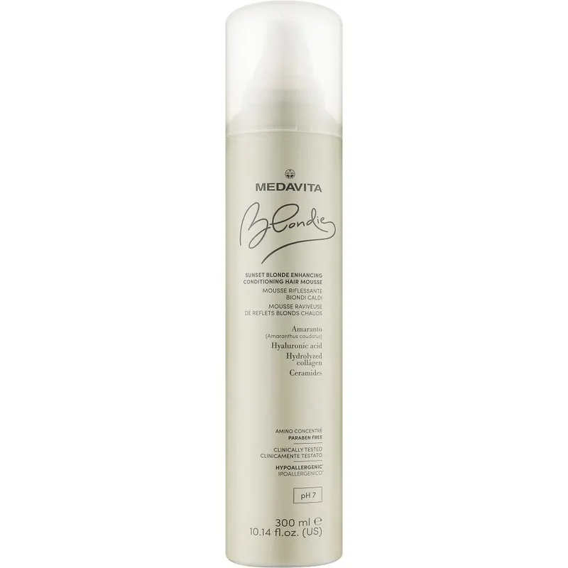 Medavita Blondie Sunset Blonde Enhancing Mousse Foam Conditioner w piance do ciepłych odcieni blondu 300ml