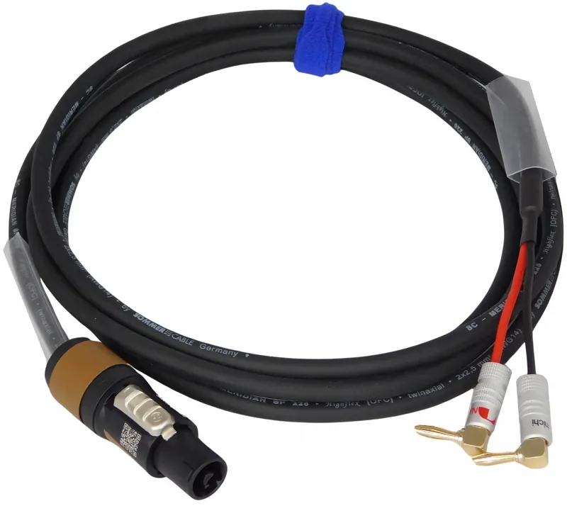 Sommer Meridian Kabel Głośnikowy 2x2,5 Bananowe Kątowe Neutrik Speakon 7,5
