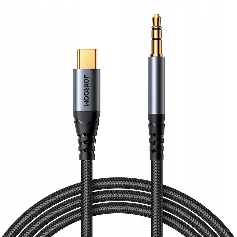Kabel audio stereo do telefonu Aux 3.5 mm mini jack Usb-c 1.2m czarny