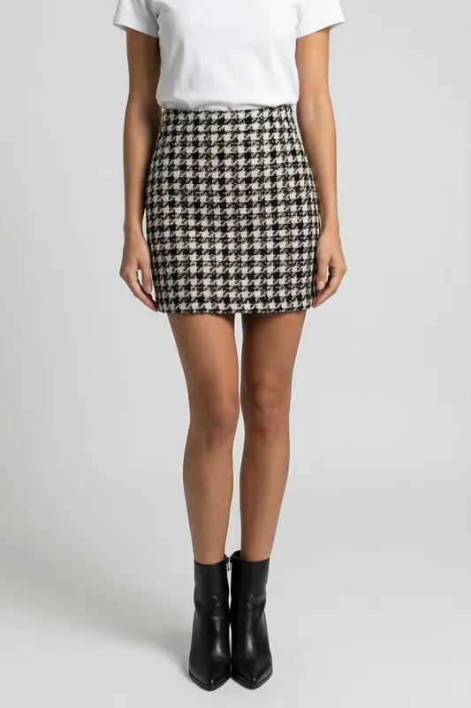 GUESS Marciano By  Secret Tweed Skirt Jet Black Multi Maat: 44 | Mini Rokken Outlet | Dames | Zwart