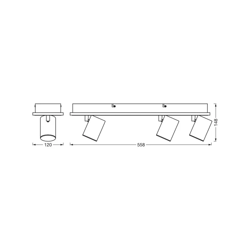 Reflektor sufitowy LED OSRAM MARS CLICK-SELECT, 3 spots, czarny