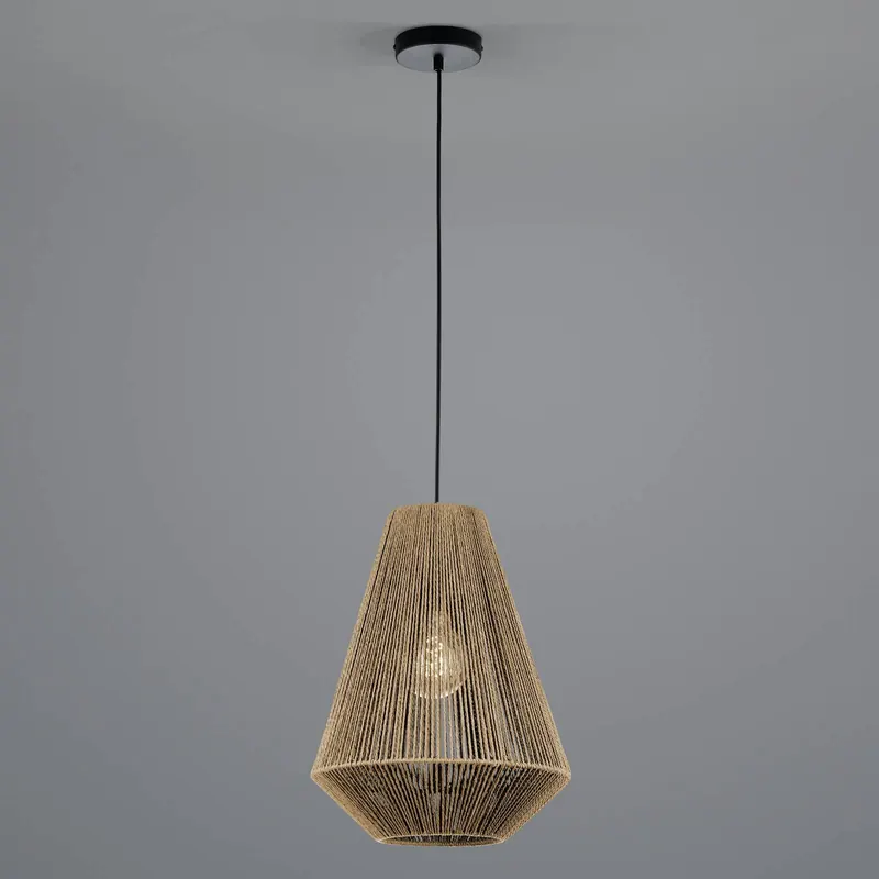 Lampa wisząca Rope wykonana z papieru, brązowa, Ø 33 cm