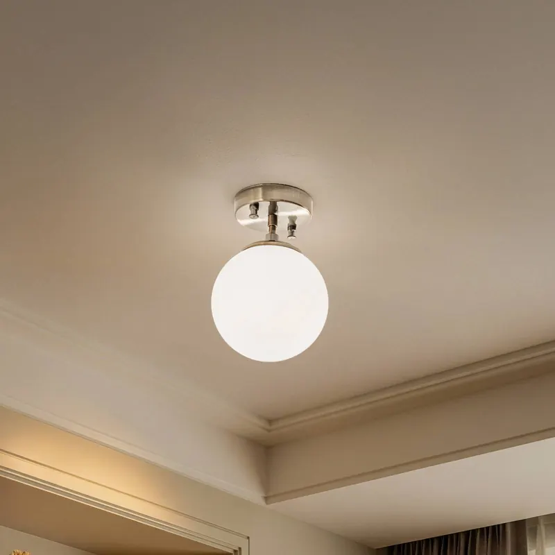 Lampa sufitowa Atmaca 10220, kolor złoty antyczny, szkło opalowe Ø 15 cm