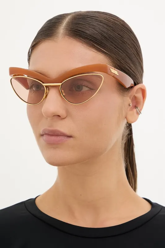 Bottega Veneta okulary przeciwsłoneczne kocie oczy damskie