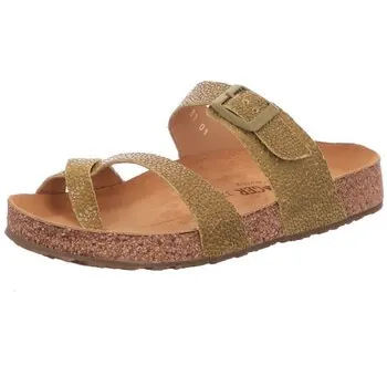 Haflinger  Flache Sandalen Pantoletten 26 Juno avocado raie 819079-1805