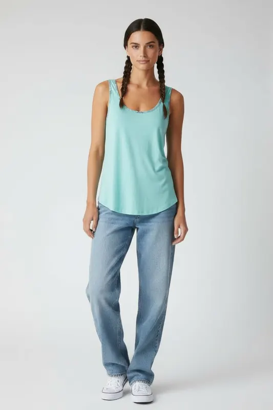 White Stuff Nova Linen Mix Vest Bright Blue Maat: 10 | Mouwloze Tops Outlet | Dames | Blauw