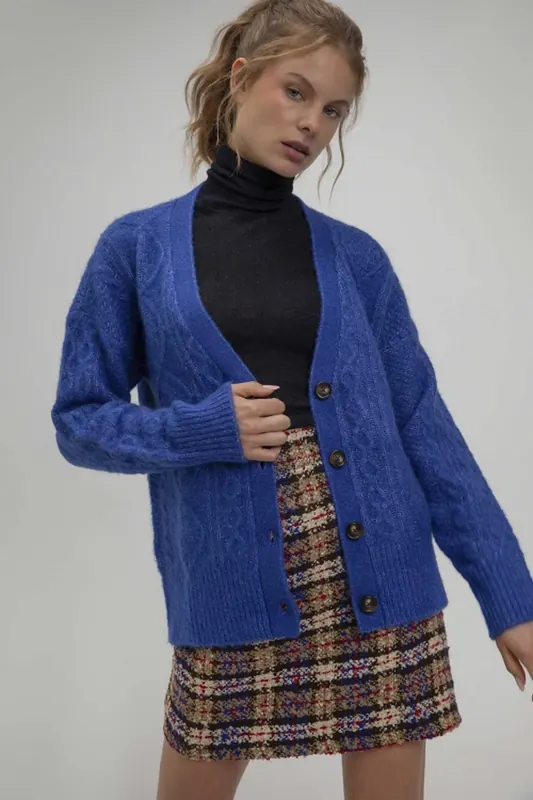 Josephine & Co Seth Cardigan Royal Blue Maat: XS | Sweaters Outlet | Dames | Blauw