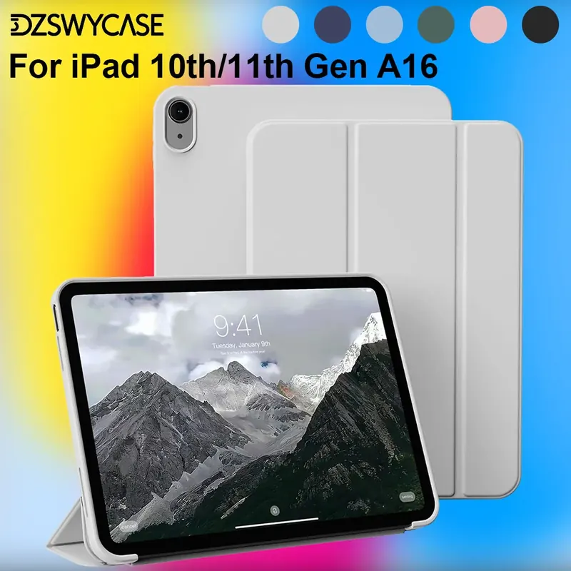 Etui na iPad 11. generacji (A16) 11 cali 2025 / 10. generacji 10,9 cala 2022, z funkcją automatycznego budzenia/uciszania, trójdzielna podstawka, z miękkim tyłem z TPU
