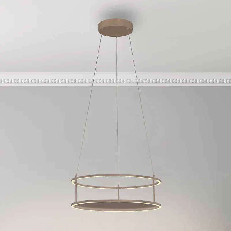 Żyrandol LED Paul Neuhaus Conni, kolor piaskowy, Ø 50 cm