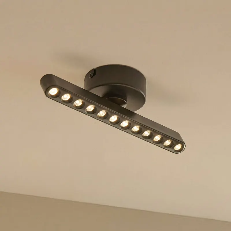 Reflektor LED Lindby Eldrin, czarny, 1-punktowa, punkty świetlne