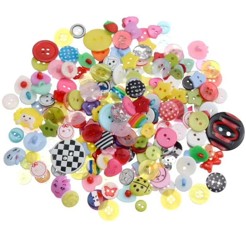 20/50/100 sztuk Mix kształt Multicolor Diy Scrapbooking guziki z kreskówek plastikowe dziecięce pojęcia do szycia odzieży