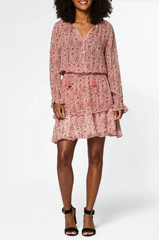 Circle of Trust Gaby Dress Longsleeve Red Tree Maat: S | Mini Jurken Outlet | Dames | Rood