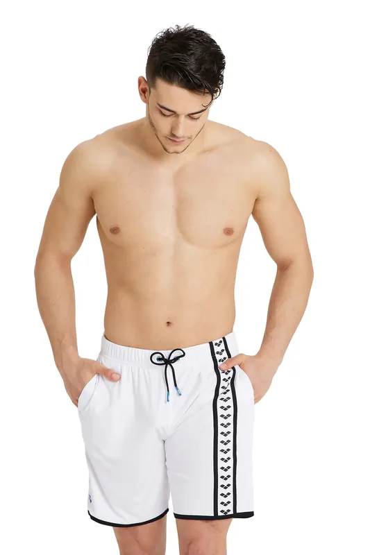 Arena Icons Beach Bermuda Logo White-black Maat: S | Zwembroeken Outlet | Heren | Wit
