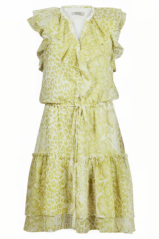 AllSaints Ali Noche Dress Lime Green Maat: 36 | Mini Jurken Outlet | Dames | Groen