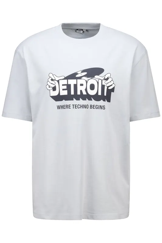 America Today Eduardo Light Blue Maat: XS | T-shirts met Print Outlet | Heren | Wit