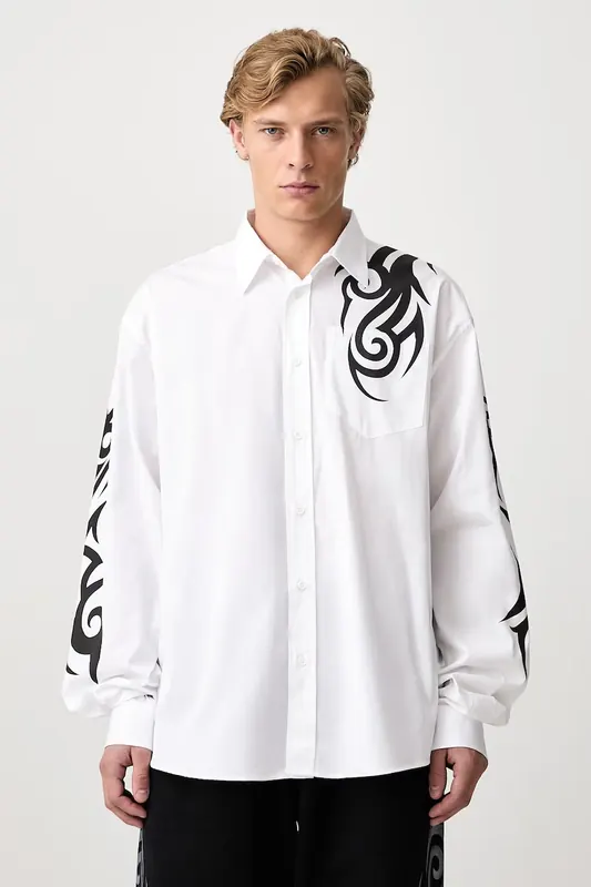 Vetements Graffiti Tribal koszula bawełniana męska