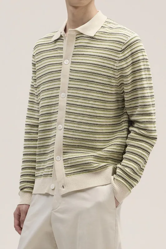 NN.07 Jackie Polo Ls 60038 Ivory Maat: XL | Cardigans Outlet | Heren | Ecru